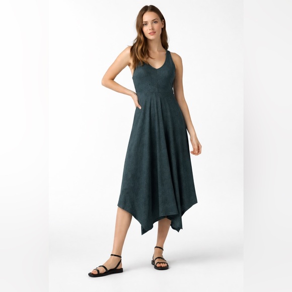 Prana Dresses & Skirts - PrAna Womens Athleisure Boho Handkerchief Hem Midi Dress Racerback Size M Summer